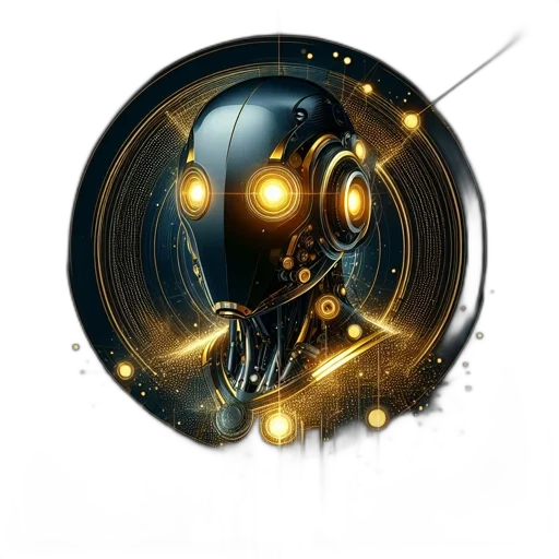 robot, mask, staff, weapon, concept art, cyberpunk, fantasy art, comic book art transparent PNG cut-out