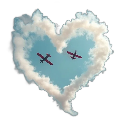 two, biplanes, sky, smoke transparent PNG cut-out