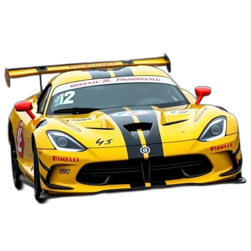 car, weapon, animal, photorealistic, 3d render, yellow, sports, black transparent PNG cut-out