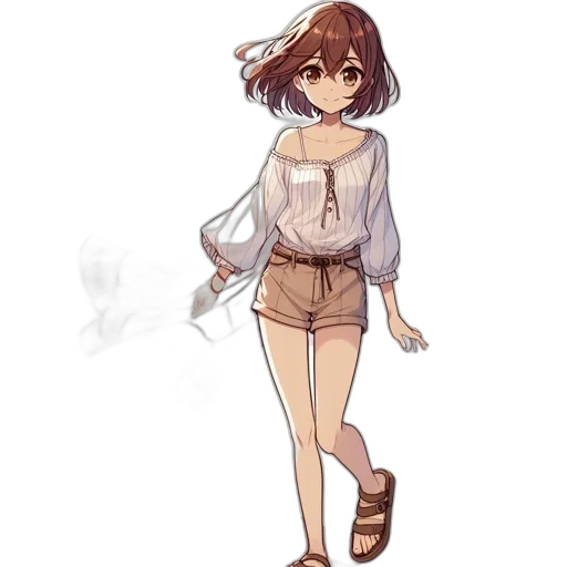 dress, staff, jacket, creature, concept art, pixel art, anime, watercolor transparent PNG cut-out