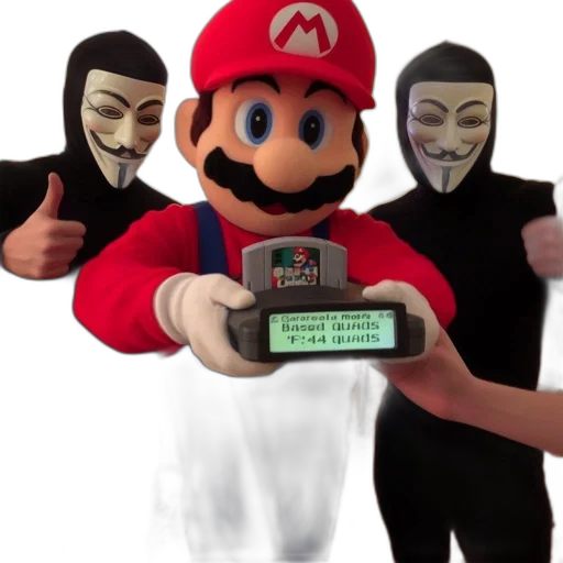 mask, weapon, concept art, 3d render, vaporwave, pixel art, three, individuals transparent PNG cut-out