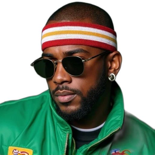 jacket, hat, staff, face, man, wearing, green, white transparent PNG cut-out