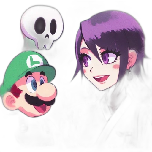 mask, hat, creature, face, watercolor, pixel art, concept art, anime transparent PNG cut-out