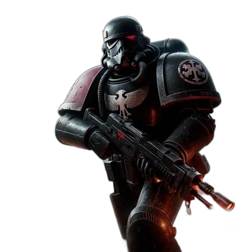robot, weapon, concept art, 3d render, cyberpunk, dark, armored, soldiers transparent PNG cut-out