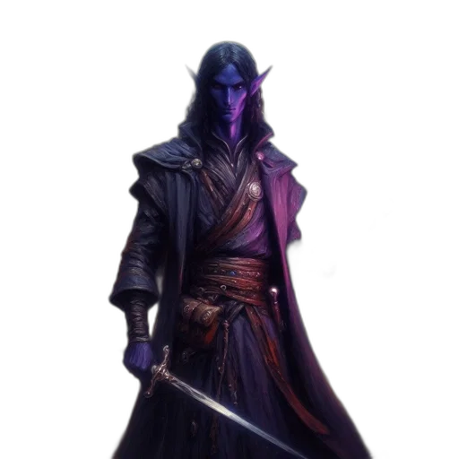 staff, sword, concept art, fantasy art, pixel art, 3d render, dark, blue transparent PNG cut-out