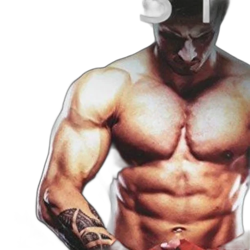 photorealistic, concept art, comic book art, 3d render, muscular, man, tattoos, his transparent PNG cut-out