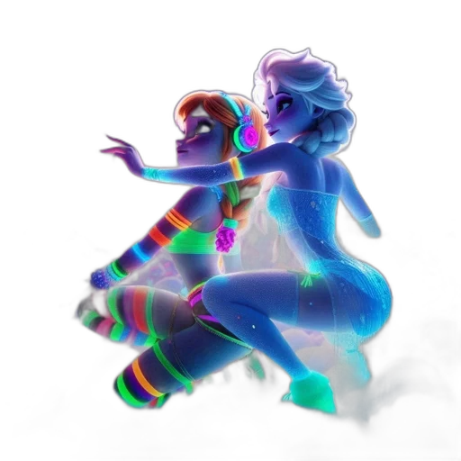 dress, robot, concept art, vaporwave, fantasy art, 3d render, neon lights, underwater transparent PNG cut-out
