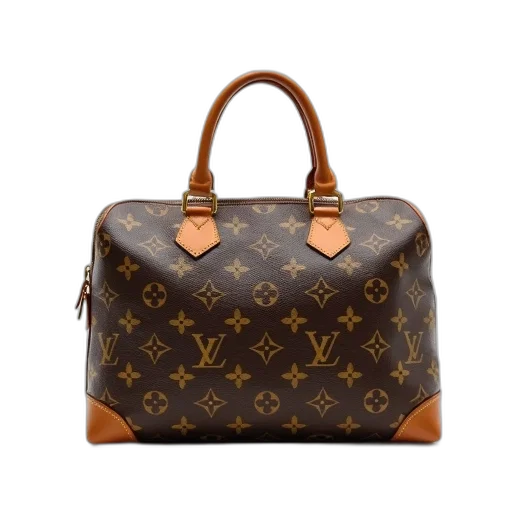 brown, leather, louis, vuitton, handbag, monogram, pattern, gold-tone transparent PNG cut-out