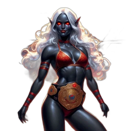 concept art, fantasy art, comic book art, pixel art, red, dark-skinned, character, eyes transparent PNG cut-out