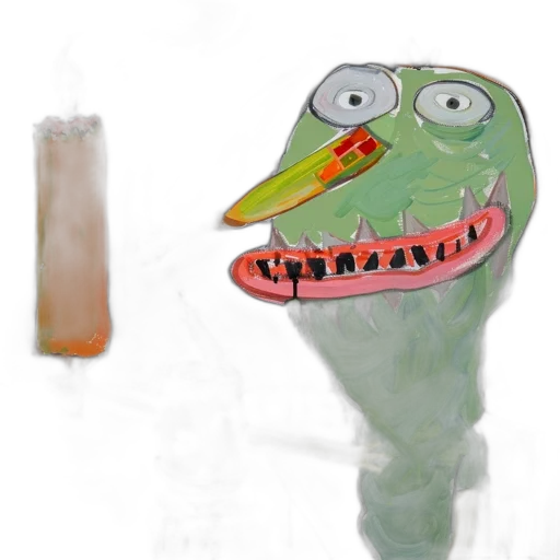 bottle, mask, staff, creature, 3d render, concept art, photorealistic, cartoon transparent PNG cut-out