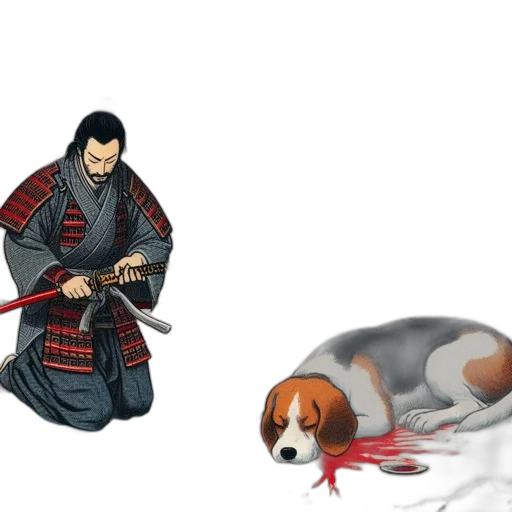 concept art, fantasy art, pixel art, comic book art, red, wintry, forest, samurai transparent PNG cut-out