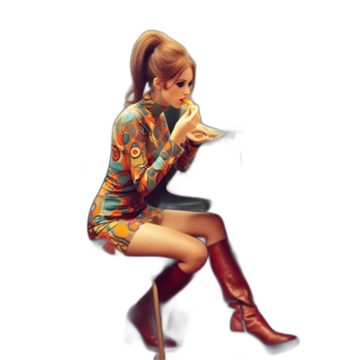 dress, shoes, food, concept art, pixel art, cartoon, comic book art, inside transparent PNG cut-out