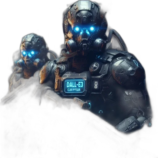 robot, face, weapon, mask, concept art, 3d render, pixel art, comic book art transparent PNG cut-out