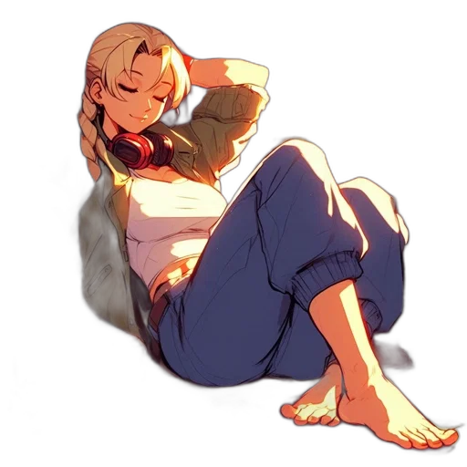 jacket, staff, shoes, weapon, concept art, watercolor, anime, pixel art transparent PNG cut-out