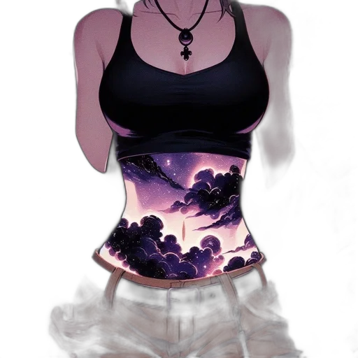 dress, fantasy art, concept art, photorealistic, pixel art, outer space, neon lights, dark transparent PNG cut-out
