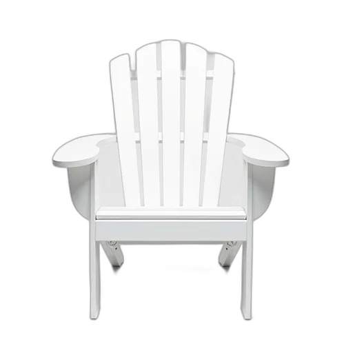 furniture, 3d render, monochrome, white, modern, adirondack, chair, straight transparent PNG cut-out