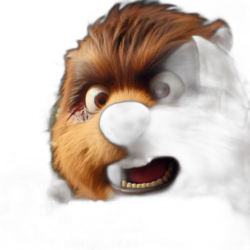 animal, creature, face, staff, 3d render, concept art, photorealistic, cartoon transparent PNG cut-out