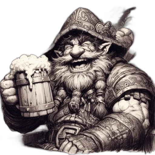 dragon, fantasy art, concept art, dwarf-like, figure, intricate, armor, hat transparent PNG cut-out