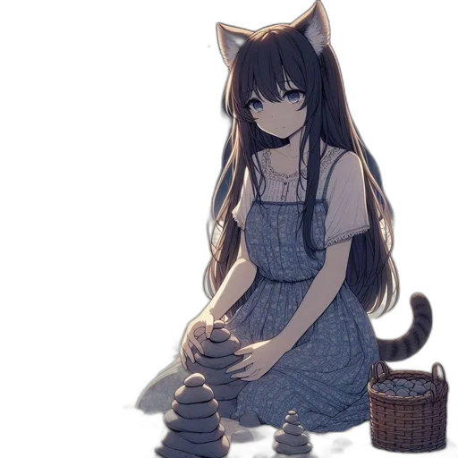dress, mask, staff, animal, anime, pixel art, concept art, fantasy art transparent PNG cut-out