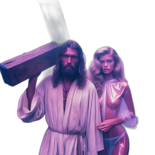 sword, weapon, vaporwave, concept art, fantasy art, comic book art, outer space, fire transparent PNG cut-out