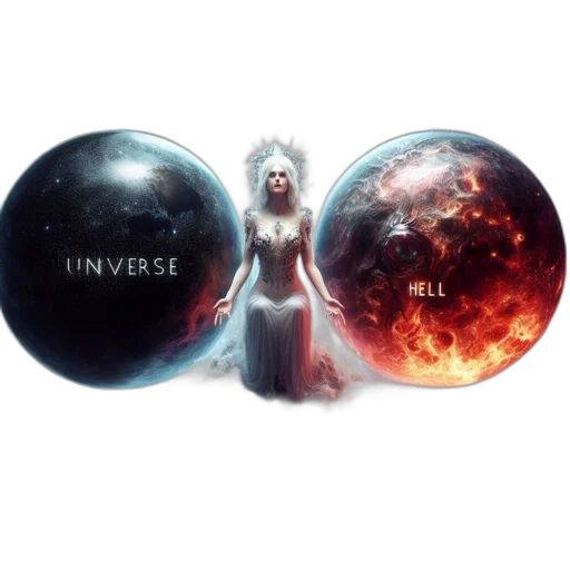 concept art, fantasy art, outer space, ethereal, scene, features, regally, attired transparent PNG cut-out