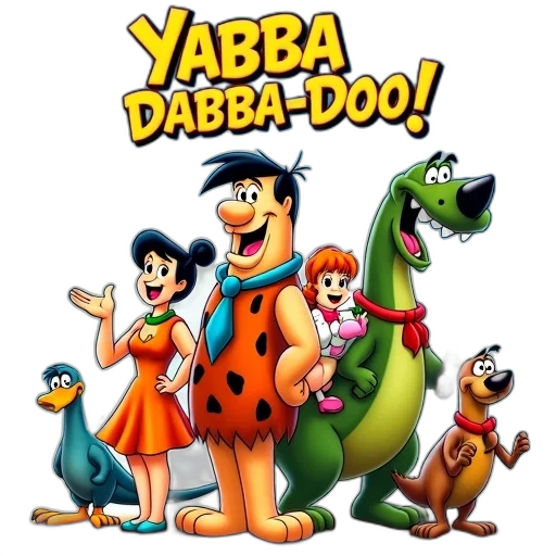 cartoon, concept art, second, image, movie, poster, yabba-dabba-doo, featuring transparent PNG cut-out