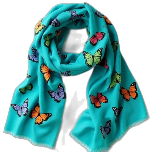 bright, turquoise, scarf, colorful transparent PNG cut-out