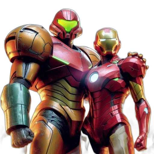 robot, concept art, 3d render, comic book art, two, individuals, futuristic, armor transparent PNG cut-out