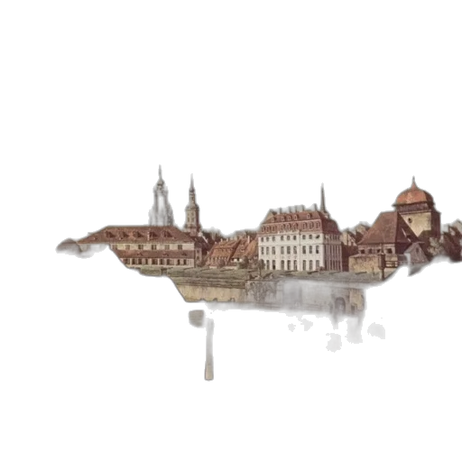 building, concept art, watercolor, pixel art, fantasy art, fog, city street, underwater transparent PNG cut-out