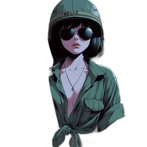 jacket, hat, dress, mask, concept art, photorealistic, cyberpunk, comic book art transparent PNG cut-out