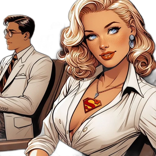 comic book art, concept art, cartoon, illustrated, scene, shows, woman, white transparent PNG cut-out