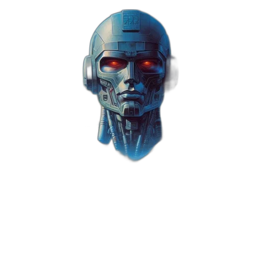 robot, face, mask, creature, cyberpunk, concept art, 3d render, comic book art transparent PNG cut-out