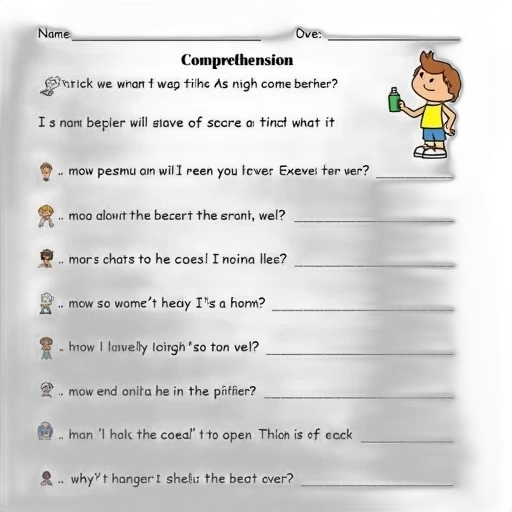 concept art, comprehension, worksheet, 1st transparent PNG cut-out