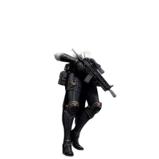 weapon, staff, jacket, robot, concept art, 3d render, cyberpunk, fantasy art transparent PNG cut-out