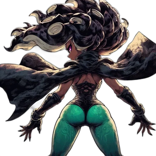 hair, creature, mask, dragon, concept art, comic book art, fantasy art, watercolor transparent PNG cut-out