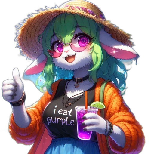 hat, jacket, dress, animal, vaporwave, pixel art, anime, watercolor transparent PNG cut-out