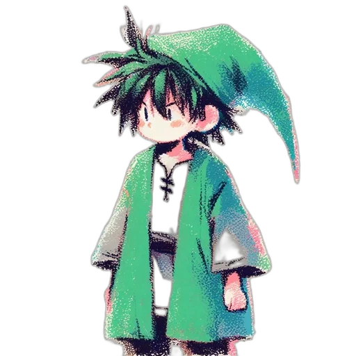 hat, umbrella, staff, jacket, watercolor, pixel art, concept art, anime transparent PNG cut-out