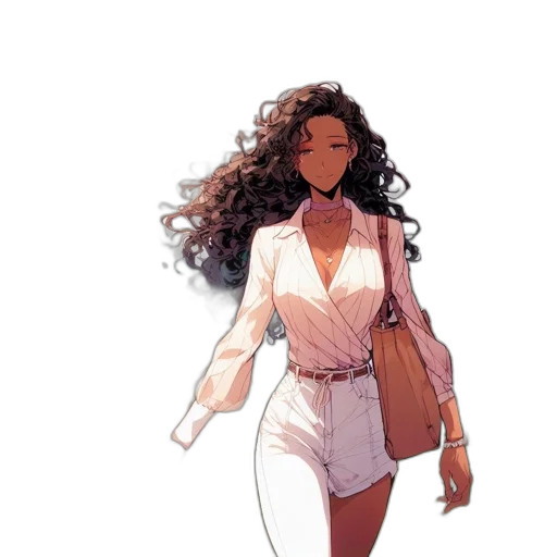 dress, hair, weapon, staff, comic book art, concept art, watercolor, fantasy art transparent PNG cut-out