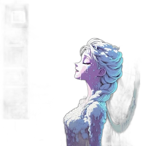 dress, crown, face, concept art, watercolor, comic book art, pixel art, snow transparent PNG cut-out