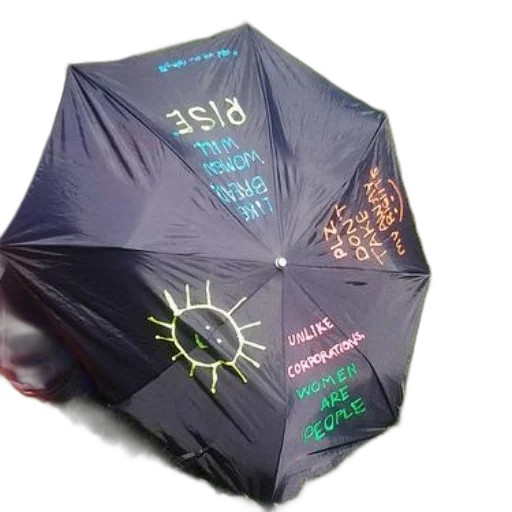 umbrella, jacket, 3d render, black, words, rise, unlike, corporations transparent PNG cut-out