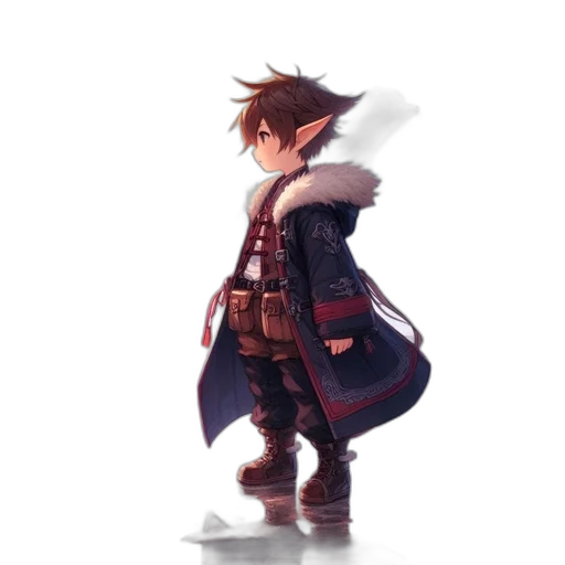 jacket, sword, staff, weapon, concept art, fantasy art, pixel art, 3d render transparent PNG cut-out