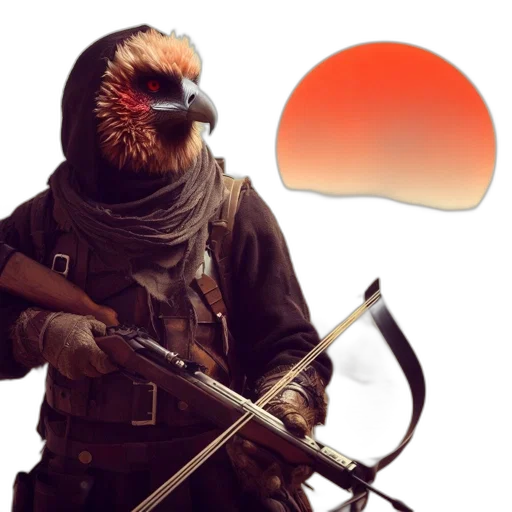 mask, animal, weapon, staff, concept art, fantasy art, anime, cyberpunk transparent PNG cut-out