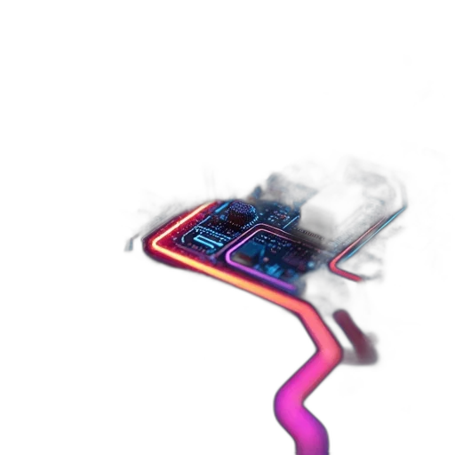 weapon, robot, mask, dragon, vaporwave, concept art, cyberpunk, 3d render transparent PNG cut-out