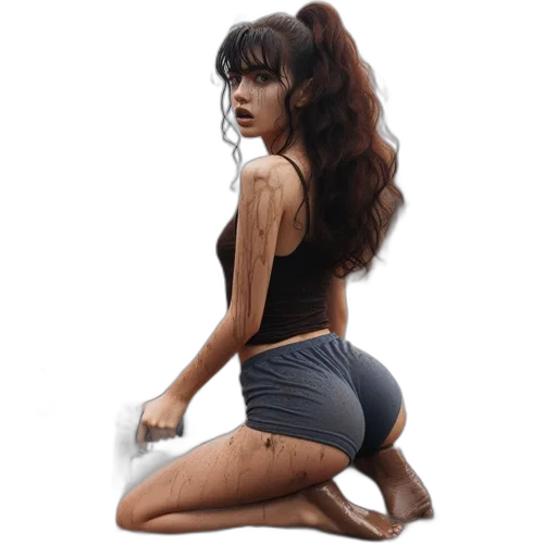 dress, hair, photorealistic, concept art, oil painting, fantasy art, two, women transparent PNG cut-out