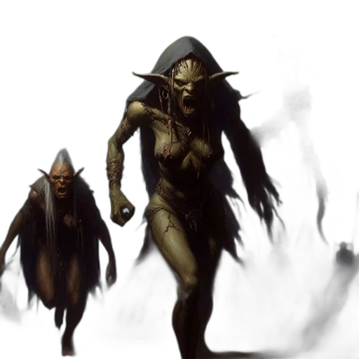 creature, concept art, fantasy art, comic book art, 3d render, fog, dark, earth tones transparent PNG cut-out