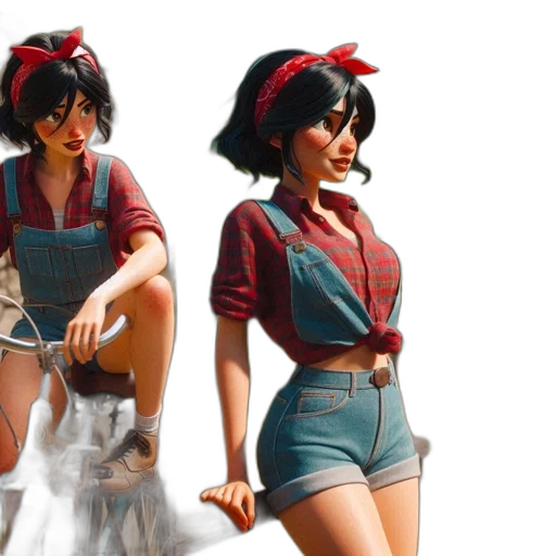 concept art, 3d render, fantasy art, comic book art, red, two, animated, characters transparent PNG cut-out