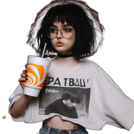 jacket, staff, hat, robot, vaporwave, photorealistic, 3d render, cyberpunk transparent PNG cut-out