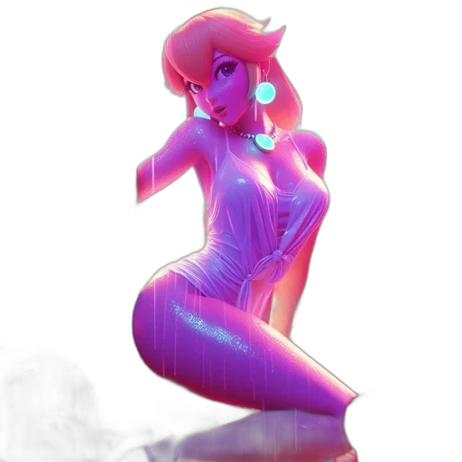 dress, concept art, vaporwave, fantasy art, 3d render, neon lights, underwater, outer space transparent PNG cut-out