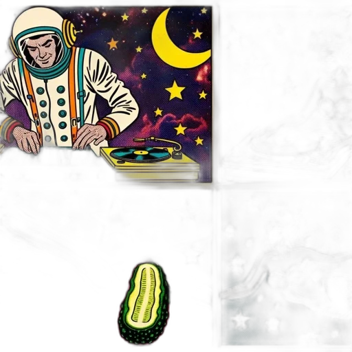 concept art, outer space, green, colorful, monochrome, artistically, diverse, collage transparent PNG cut-out