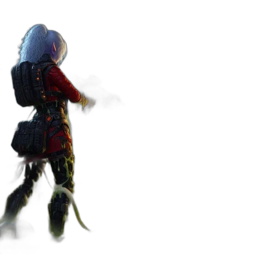 robot, jacket, creature, concept art, 3d render, outer space, intense, battle transparent PNG cut-out